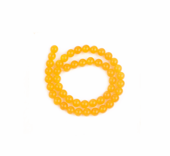Natural Yellow Agate Beads | 10mm Round | Vibrant Hue | Polished Strand for Jewelry Making