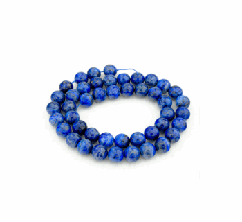Natural Lapis Lazuli Beads | 10mm Round | Deep Blue with Pyrite Inclusions | Origin: Africa