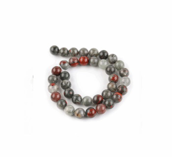 Natural African Bloodstone Beads | 10mm Round | Polished Strand for Jewelry Making