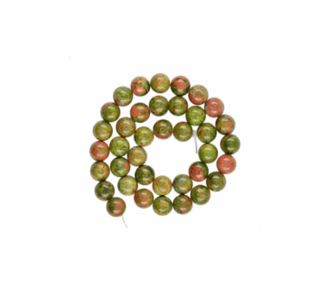 Natural Unakite Beads | 10mm Round | Polished Strand for Jewelry Making