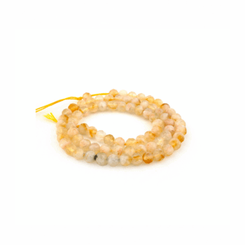 Natural Citrine Beads | 10mm Round | Golden Quartz Strand | Origin: Tanzania